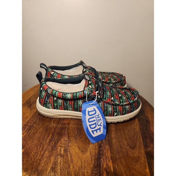 Hey Dude Men\'s Wally Fishmas Sweater Slipon Sneaker Boat Shoe Size 10  44347-3AP main image 4